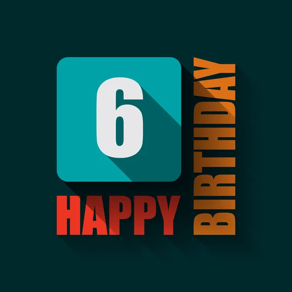 6 Счастливого дня рождения — стоковый вектор
