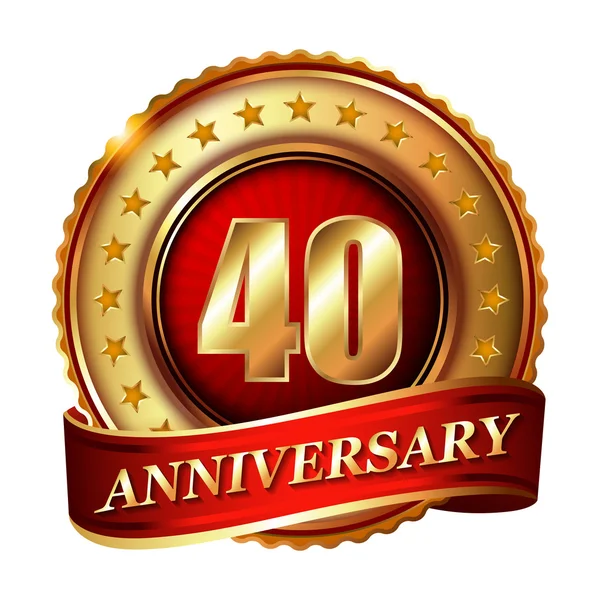 40 Anniversary golden label — Stock Vector