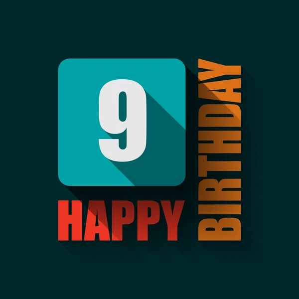 9 Feliz cumpleaños fondo — Vector de stock