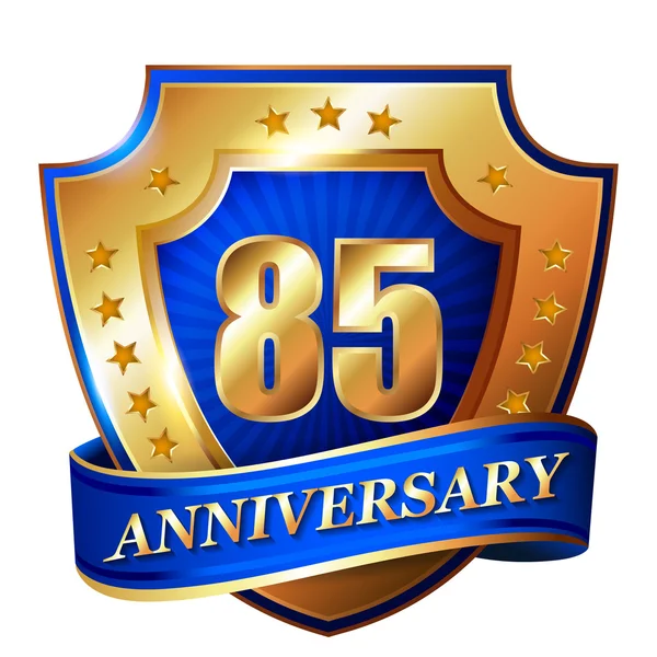 85 Anniversary golden label — Stock Vector
