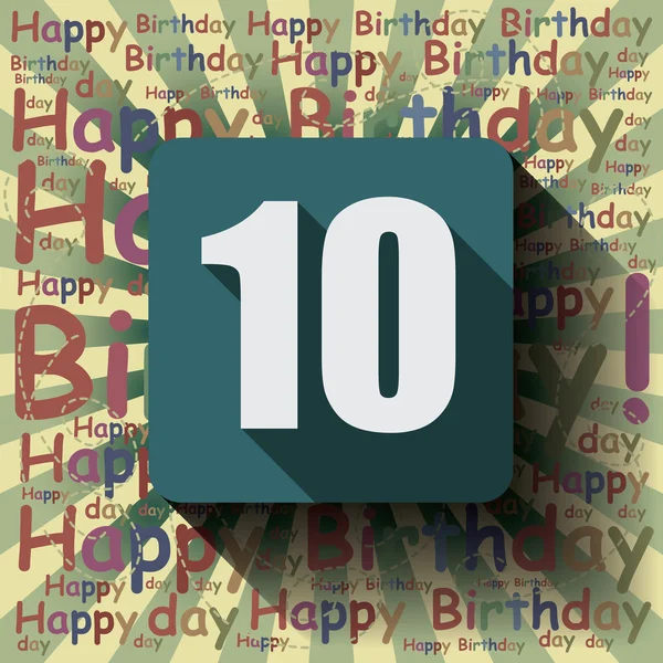 10 Buon compleanno sfondo — Vettoriale Stock