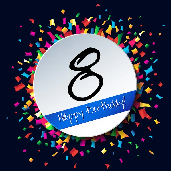 8 happy Birthday bakgrund — Stock vektor