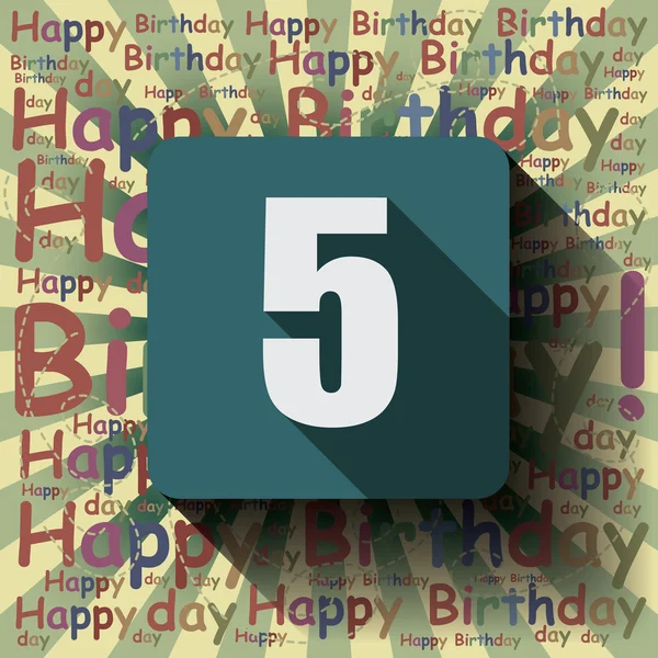 5 happy Birthday achtergrond — Stockvector