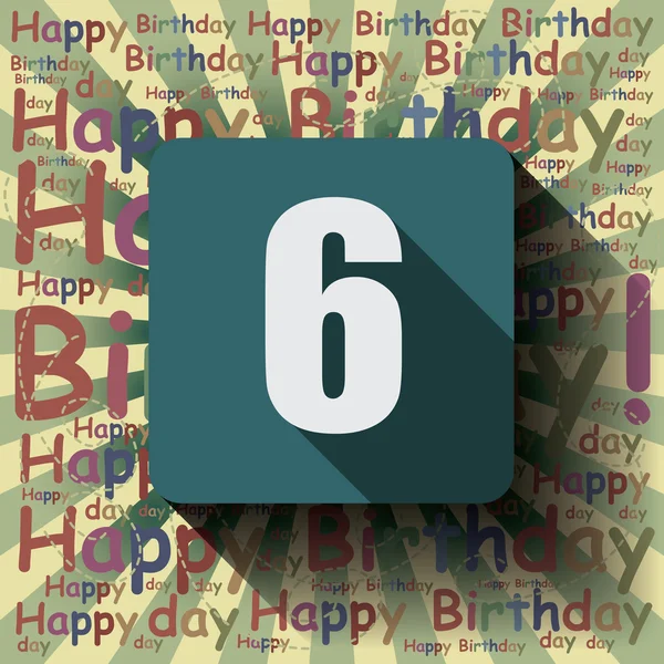 6 Happy Birthday Hintergrund — Stockvektor