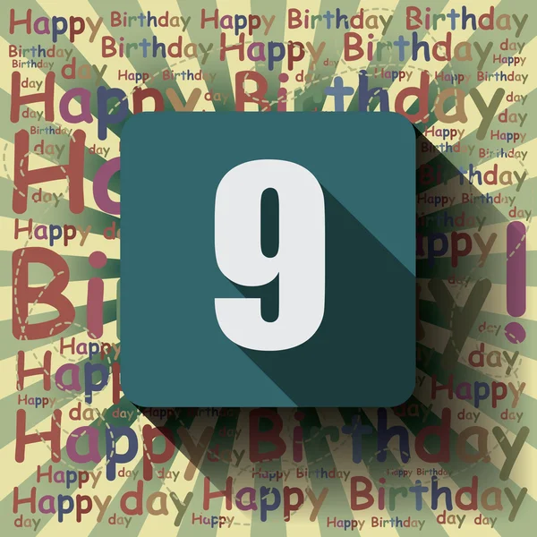 9 happy Birthday achtergrond — Stockvector