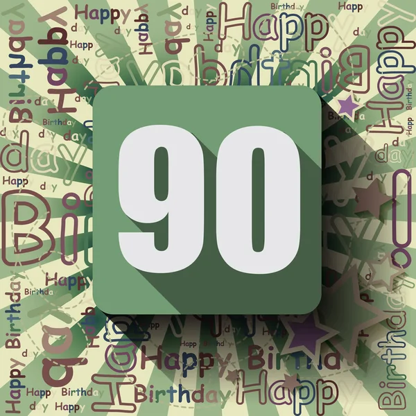 90 urodziny szczęśliwy tło — Wektor stockowy