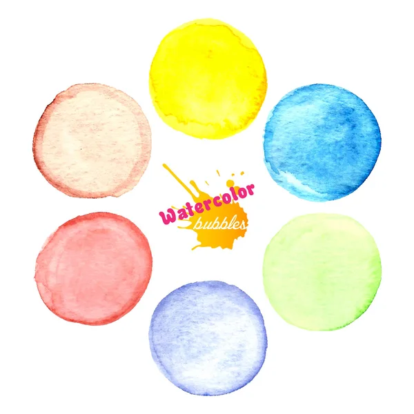 Coloré aquarelle cercles de peinture — Image vectorielle