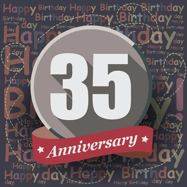 35 Happy Birthday Anniversary — Stock Vector