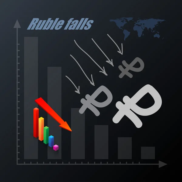 Rublo russo cai —  Vetores de Stock