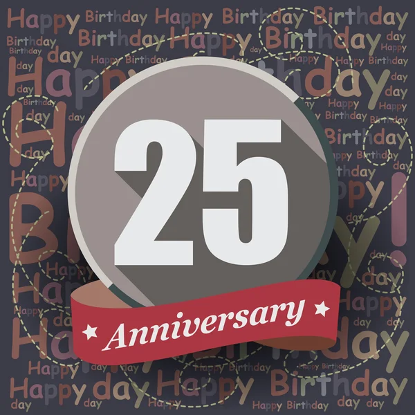 25 Feliz Aniversario de Cumpleaños — Vector de stock