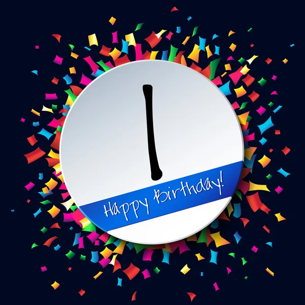 1 happy Birthday achtergrond — Stockvector