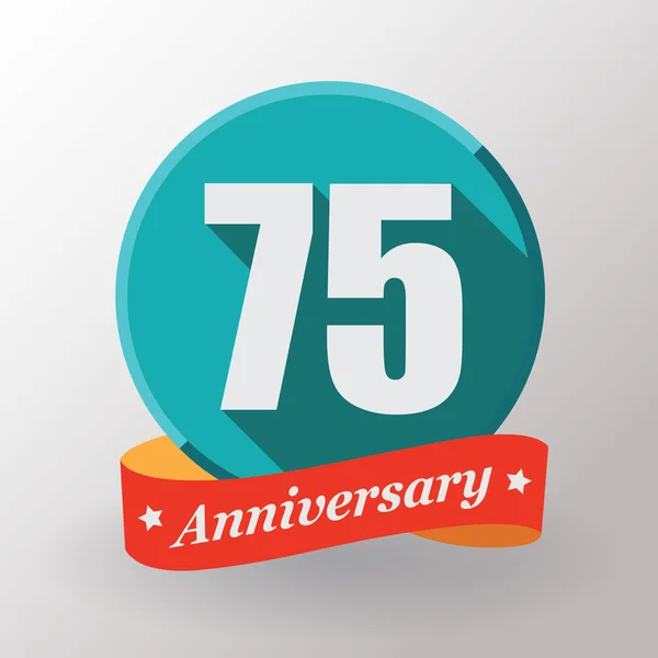 75 Anniversary label — Stock Vector