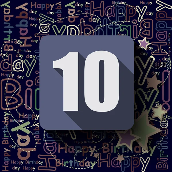 10 happy Birthday bakgrund — Stock vektor