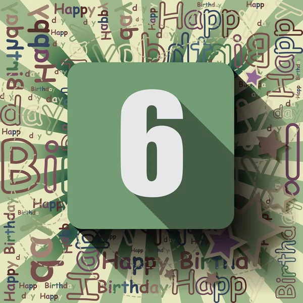 6 happy Birthday bakgrund — Stock vektor
