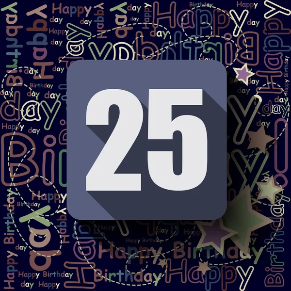 25 Feliz cumpleaños de fondo — Vector de stock