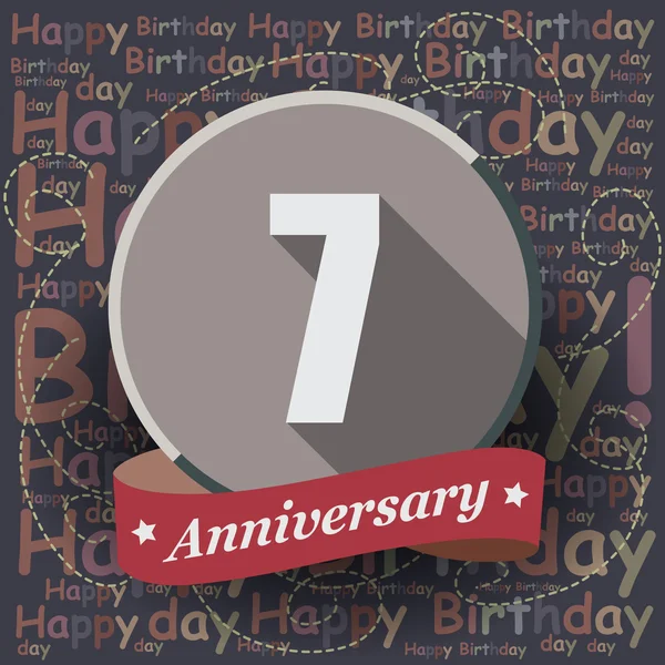 7 Happy Birthday Anniversary — Stock Vector
