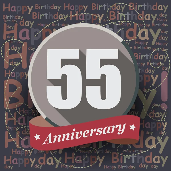 55 Feliz Aniversario de Cumpleaños — Vector de stock
