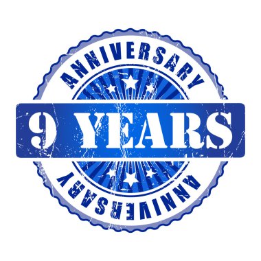 9 yıl yıldönümü damgası.