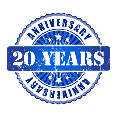 20 yıl yıldönümü damgası.