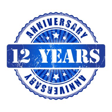 12 yıl yıldönümü damgası.