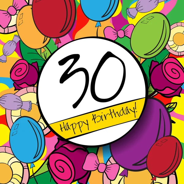 30 Feliz aniversário de fundo — Vetor de Stock