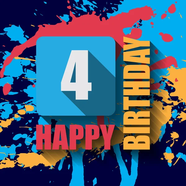 4 boldog születésnapot háttér — Stock Vector