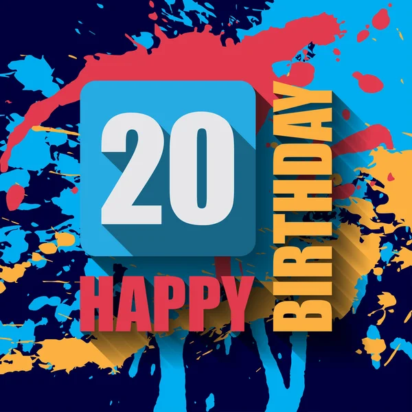 20 urodziny szczęśliwy tło — Wektor stockowy