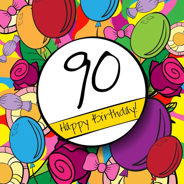 90 Feliz aniversário de fundo — Vetor de Stock