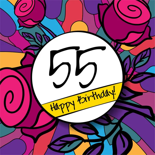 55 생일 축 하 배경 — 스톡 벡터