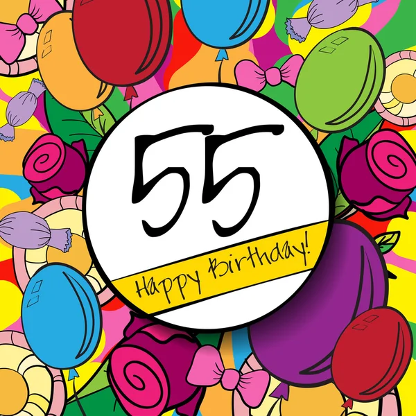 55 happy Birthday arka plan — Stok Vektör