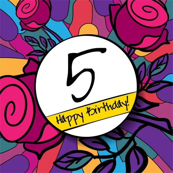 5 happy Birthday bakgrund — Stock vektor