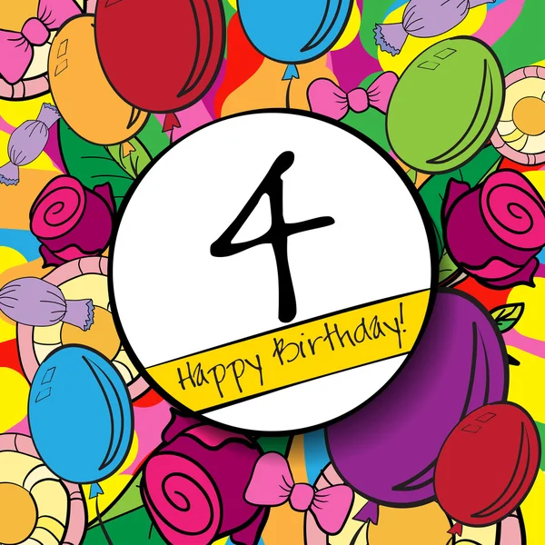 4 Счастливого дня рождения фон — стоковый вектор