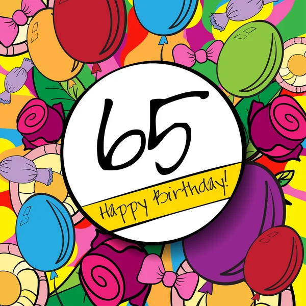 65 happy Birthday arka plan — Stok Vektör