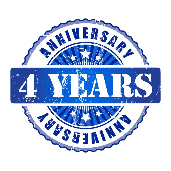 4 Years anniversary stamp. — Stock Vector