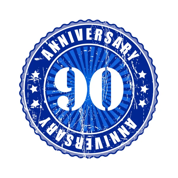 90 Years anniversary stamp. — Stock Vector