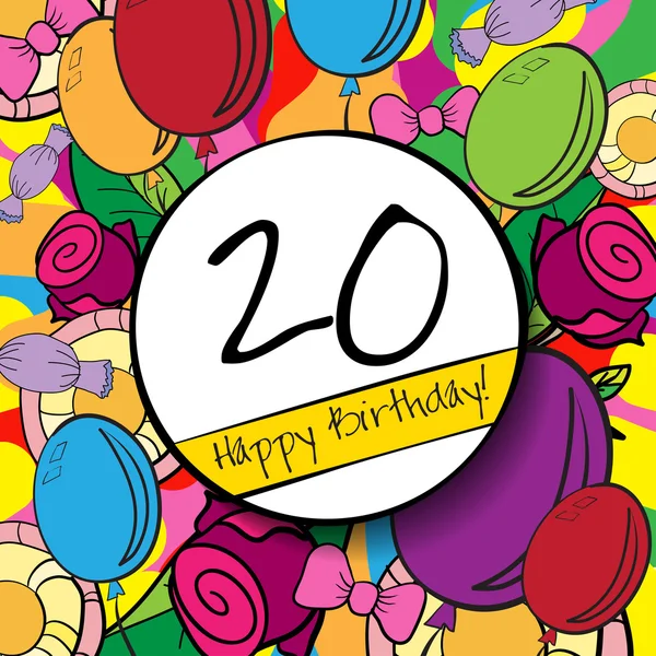 20 Feliz aniversário de fundo — Vetor de Stock