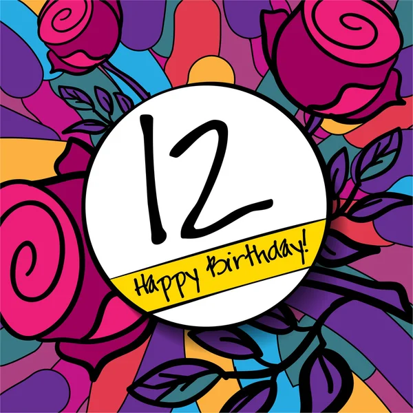 12 Happy Birthday background — Stock Vector