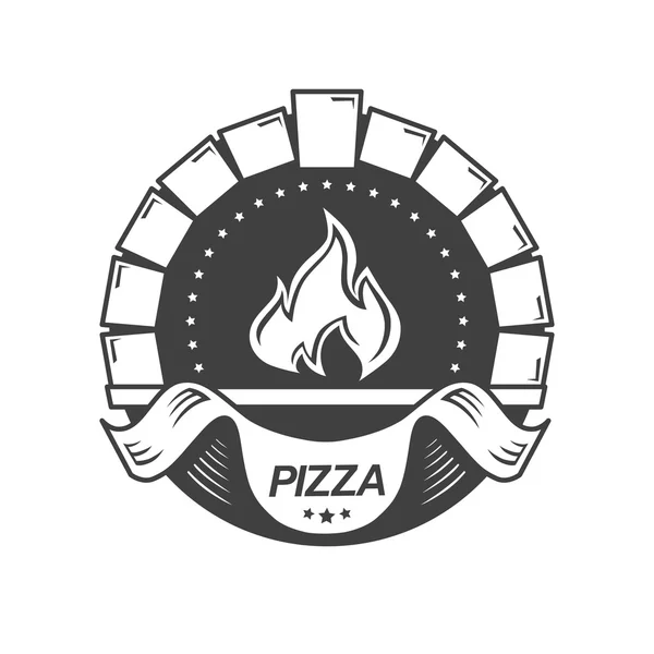 Modelo vintage pizzaria etiqueta . — Vetor de Stock