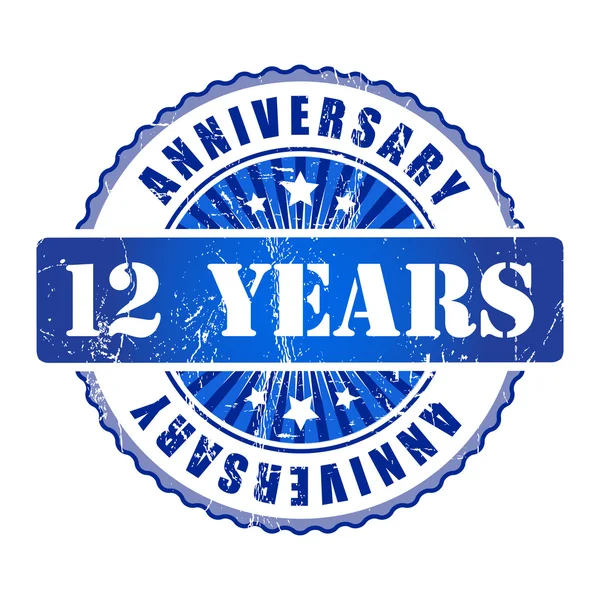 12 Years anniversary stamp. — Stock Vector