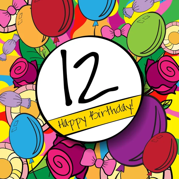 12 Happy Birthday background — Stock Vector