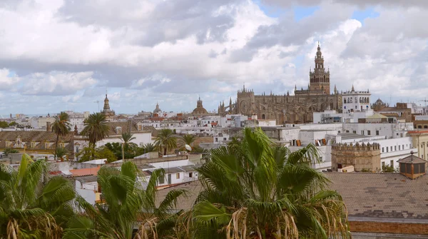 Vista con la Cattedrale di Siviglia . — Foto Stock