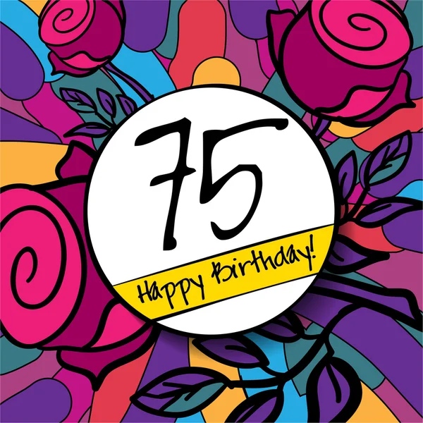 75 Feliz aniversário de fundo — Vetor de Stock