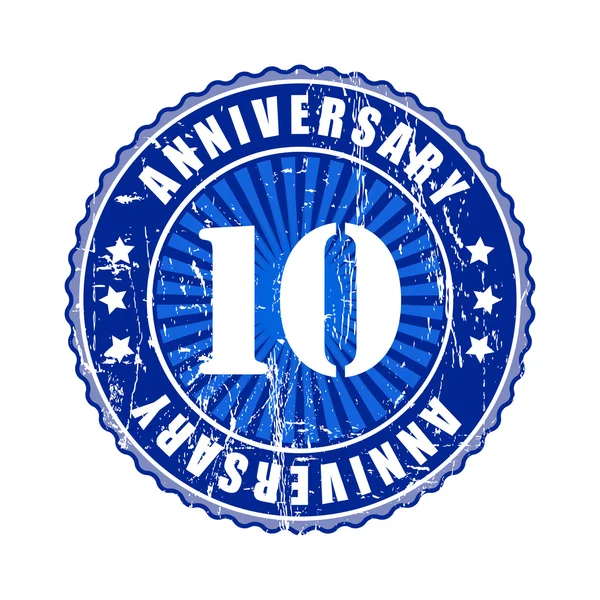 10 años sello de aniversario — Archivo Imágenes Vectoriales