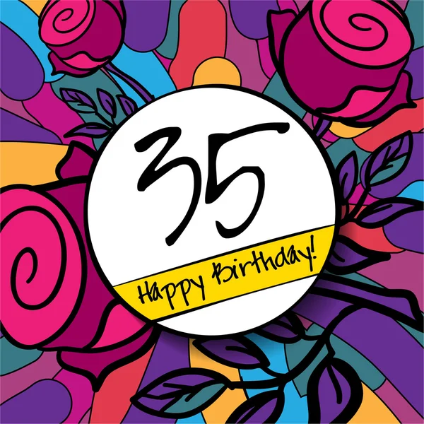 35 Feliz cumpleaños de fondo — Vector de stock