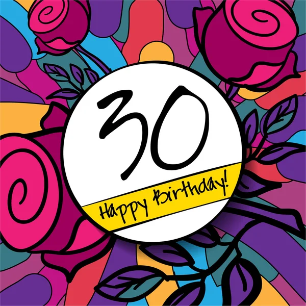 30 Feliz aniversário de fundo — Vetor de Stock