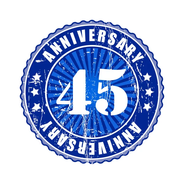 45 Years anniversary stamp. — Stock Vector