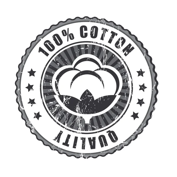 Etiqueta de algodón 100% calidad — Vector de stock