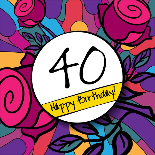 40 happy Birthday bakgrund — Stock vektor