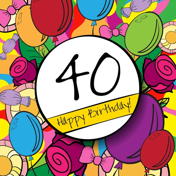 40 生日快乐背景 — 图库矢量图片