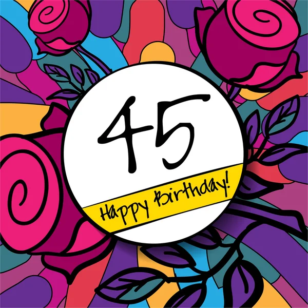45 Feliz cumpleaños fondo — Vector de stock